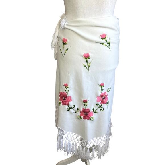 Vintage Artesania Manton De Manila Bordado Embroidered Spanish Shawl floral - Picture 10 of 10
